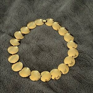 Vintage Gold tone Hammered Necklace